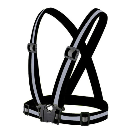 HURTEL Reflective harness for bicycle, running bike, reflective vest, black
