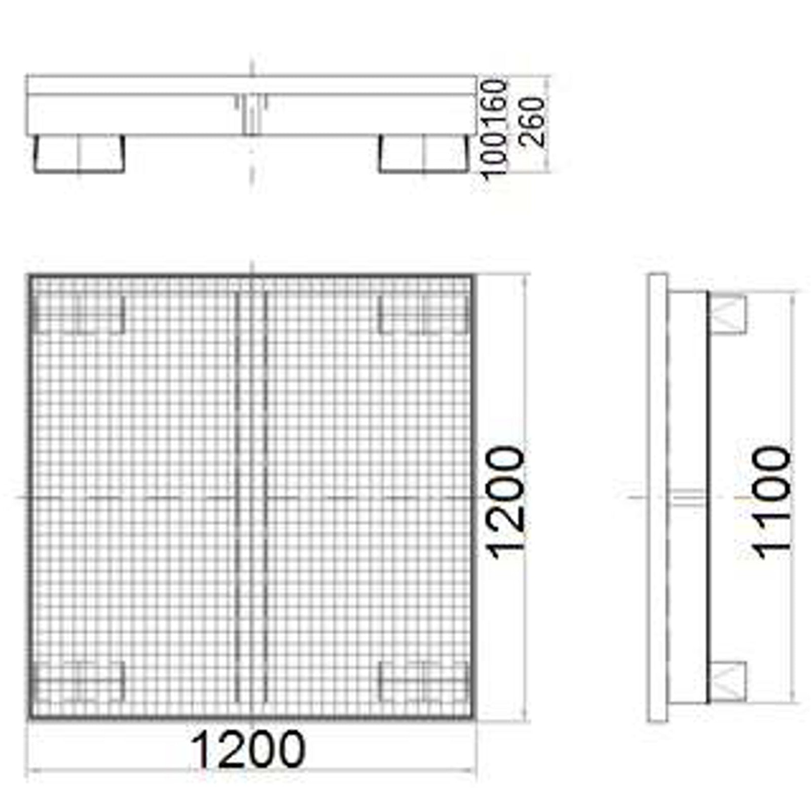 MEVA Metal tub for 4 barrels 200L 120x120cm – image 5