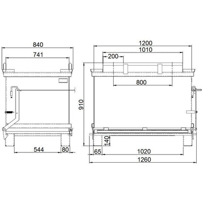MEVA container with tilted opening flap bottom 600L – image 7