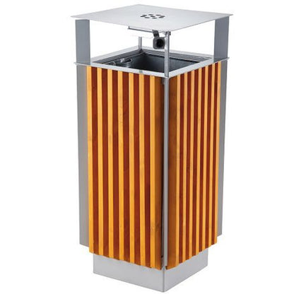 MEVA City basket with ashtray and removable metal + wood 65L
