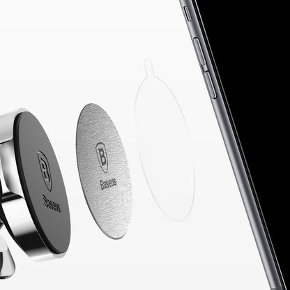 BASEUS Self-adhesive metal plate caps for magnetic silver phone handles – image 2