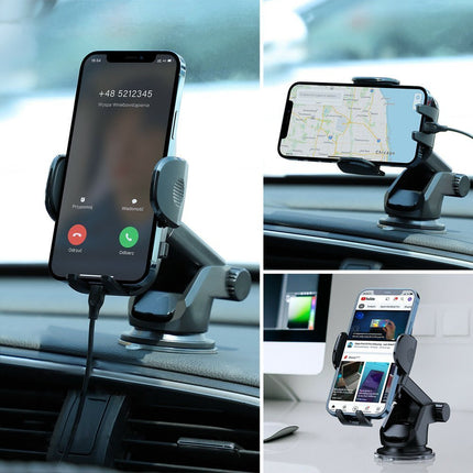 JOYROOM Car phone handle with telescopic arm for dashboard and black window – image 2