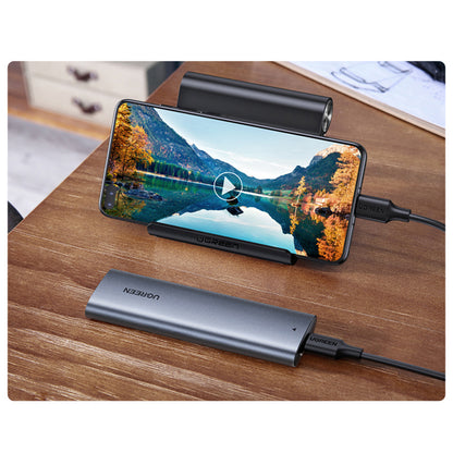 UGREEN Hard disk pocket hard disk housing M.2 B-Key SATA 3.0 grey + USB cable Type C – image 9