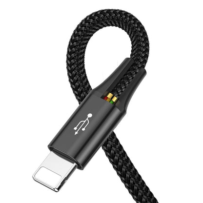 BASEUS USB cable 4w1 2 x Iphone Lightning USB-C microUSB in nylon 3.5A 1.2m black – image 3