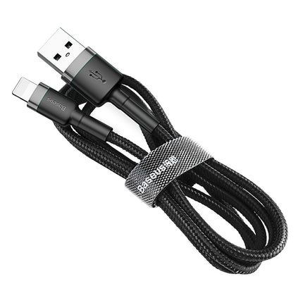 BASEUS Robust nylon cable USB Iphone Lightning QC3.0 2A 3M black and grey cable – image 5