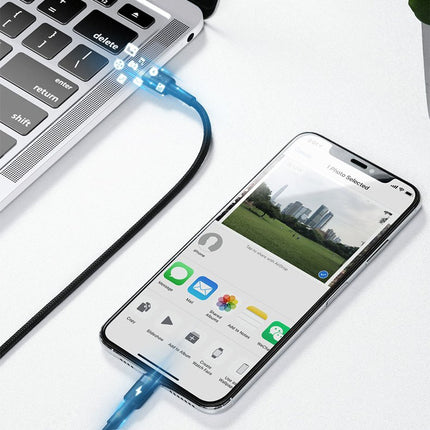 BASEUS Robust nylon cable USB-C PD Iphone Lightning 18W QC3.0 1m black-gray – image 11