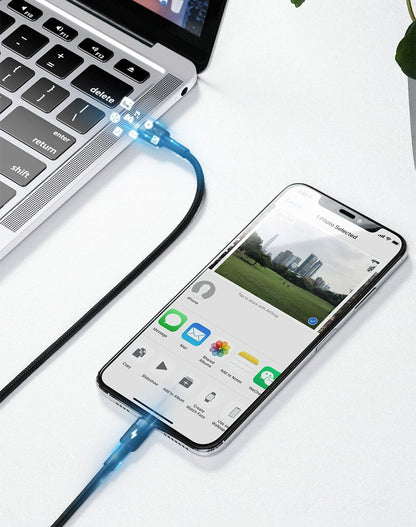 BASEUS Robust nylon cable USB-C PD Iphone Lightning 18W QC3.0 1m black-gray – image 11