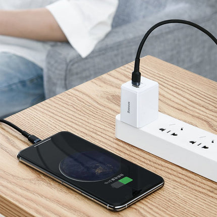 BASEUS Robust nylon cable USB-C PD Iphone Lightning 18W QC3.0 1m black-gray – image 7