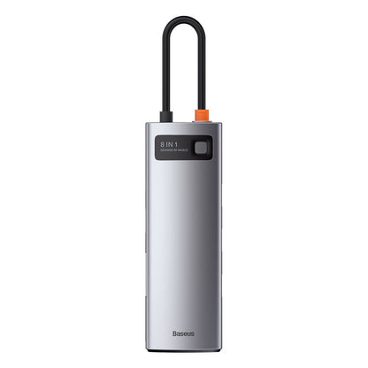 BASEUS Multifunctional HUB 8in1 USB USB-C PD 100W HDMI SD and microSD card reader 3x USB 3.2 RJ45 Gray – image 2