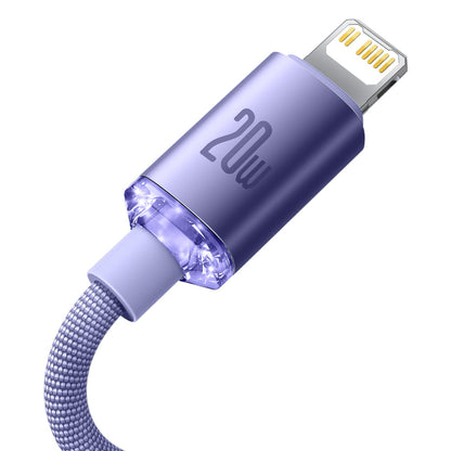 BASEUS Wire cable for fast charging and transfer of data USB-C Iphone Lightning 20W 2m purple – image 7