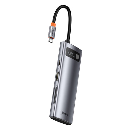 BASEUS Multifunctional HUB USB 7w1 Type C HDMI card reader TF PD grey – image 2