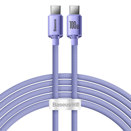 BASEUS USB-C 100W 2m violet cable for fast charging and data transfer