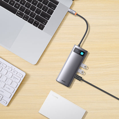 BASEUS HUB 7in1 docking station USB-C 1xHDMI 1xVGA 3xUSB 3.2 1xPower Delivery RJ-45 Ethernet gray – image 8