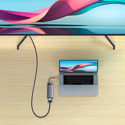 BASEUS HUB 7in1 docking station USB-C 1xHDMI 1xVGA 3xUSB 3.2 1xPower Delivery RJ-45 Ethernet gray – image 9