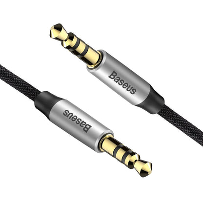 BASEUS Yiven M30 stereo audio cable audio 3.5 mm male mini jack 1m silver and black – image 2