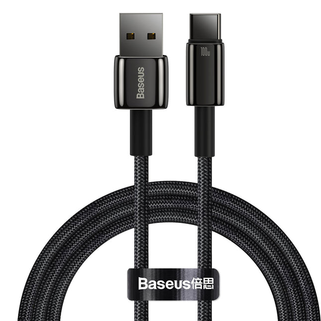 BASEUS Tungsten Gold cable USB-USB-C 480Mb-s 100W 1m black