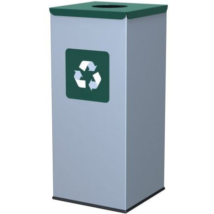 GSG24 Metal basket for waste disposal 30x30x70cm 60L SZKŁO - green cover