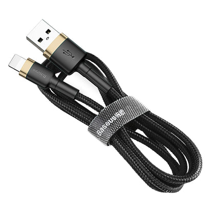 BASEUS Robust cable in USB wrapper for iPhone Lightning QC3 1m - black and gold