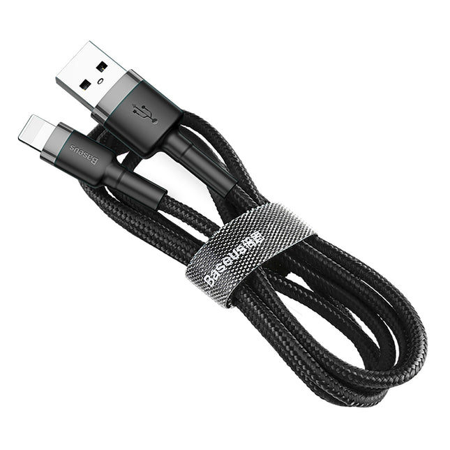 BASEUS Durable cable in USB hose for iPhone Lightning QC3 2m - black