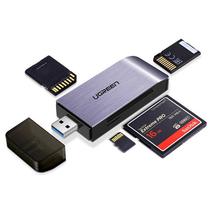 UGREEN SD/Micro SD/CF/MS memory card reader USB 3.0 plugin - grey – image 2