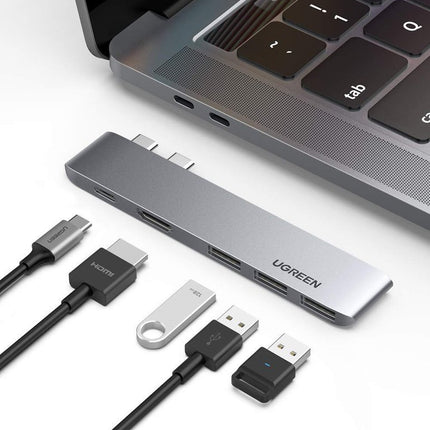 UGREEN Multifunction HUB port to MacBook Pro / Air 2x USB-C on USB-C HDMI 3x USB 3.0 - grey – image 10