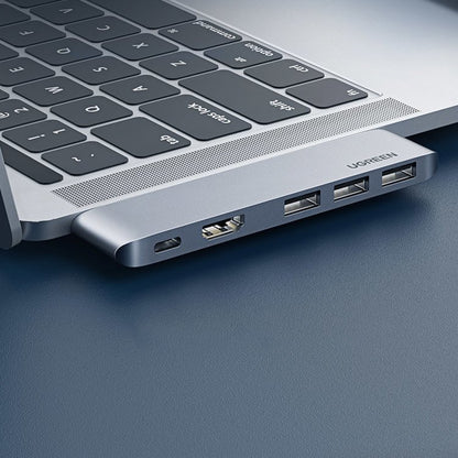 UGREEN Multifunction HUB port to MacBook Pro / Air 2x USB-C on USB-C HDMI 3x USB 3.0 - grey – image 2
