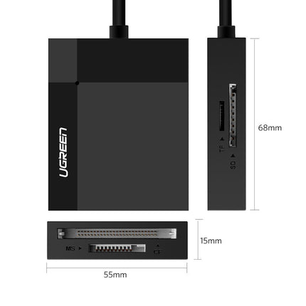 UGREEN SD/Micro SD/CF/MS memory card reader USB 3.0 plugin - grey – image 13