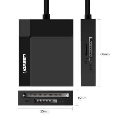 UGREEN SD/Micro SD/CF/MS memory card reader USB 3.0 plugin - grey – image 13