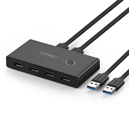 UGREEN Switch box HUB switch 4x USB 3.2 Gen 1 USB splitter for two computers - black