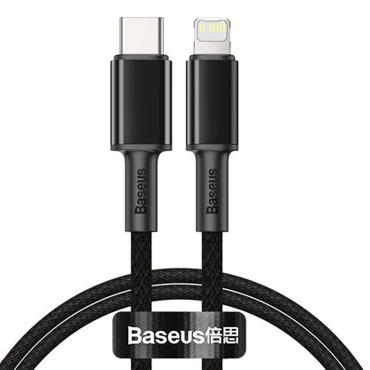BASEUS Cable for iPhone USB-C - Lightning fast charging 20W 1m - black