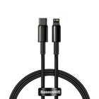 BASEUS Cable for iPhone USB-C - Lightning fast charging 20W 1m - all black