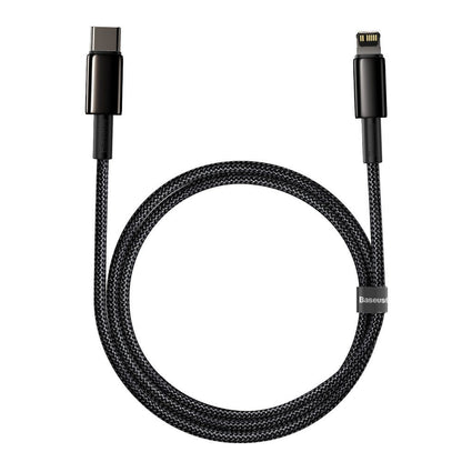 BASEUS Cable for iPhone USB-C - Lightning fast charging 20W 1m - all black – image 3