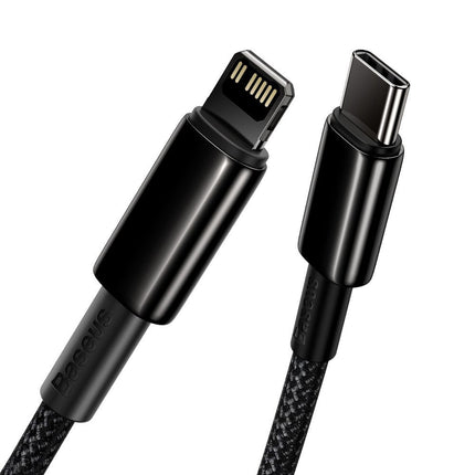BASEUS Cable for iPhone USB-C - Lightning fast charging 20W 1m - all black – image 4