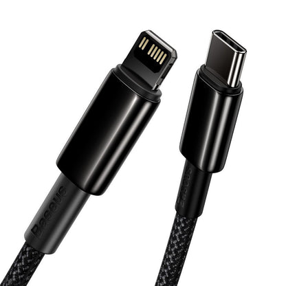BASEUS Cable for iPhone USB-C - Lightning fast charging 20W 1m - all black – image 4