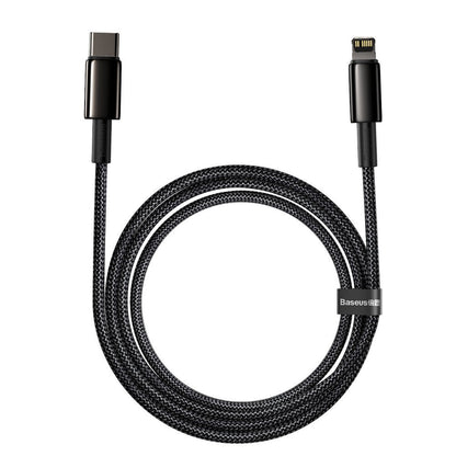 BASEUS Cable for iPhone USB-C - Lightning fast charging 20W 2m - all black – image 4