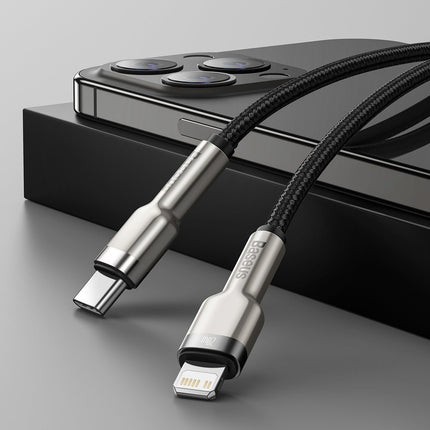 BASEUS Wire iPhone USB-C cable - Lightning Cafule Metal Data Power Delivery 20W 1m - black – image 11