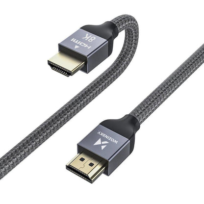 WOZINSKY Strong durable HDMI cable 2.1 8K / 4K / 2K in the fly 2m - silver