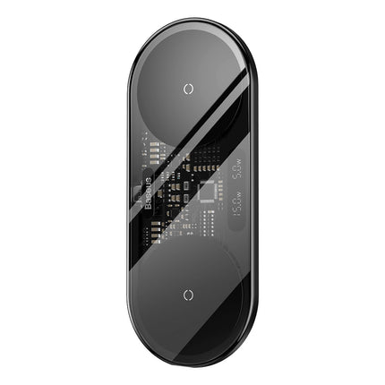 BASEUS Double QI wireless charger with USB-C 20W display - black – image 3