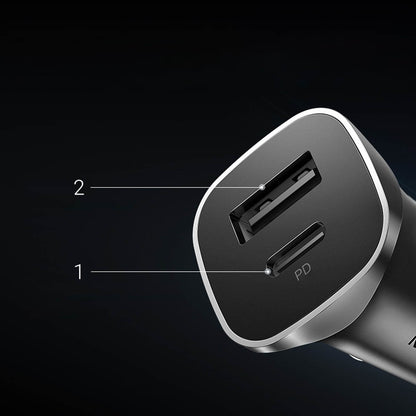 UGREEN USB-A and USB-C 30W PD PPS fast car charger - grey – image 11