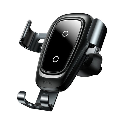BASEUS Gravity car grill holder + Qi wireless charger black