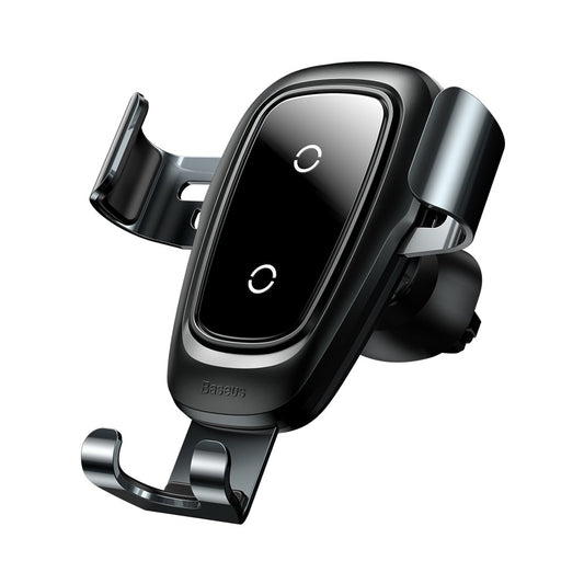 BASEUS Gravity car grill holder + Qi wireless charger black