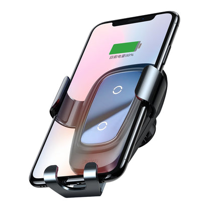 BASEUS Gravity car grill holder + Qi wireless charger black – image 6