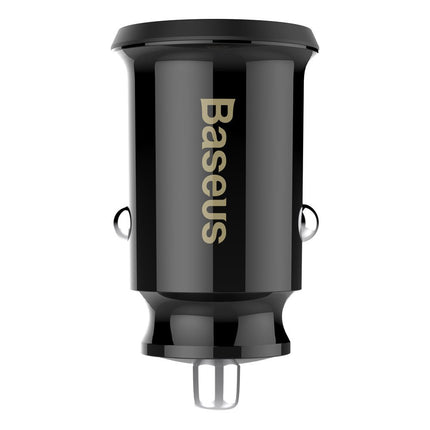 BASEUS Mini car charger for phone 2x USB Grain Car Charger black – image 2