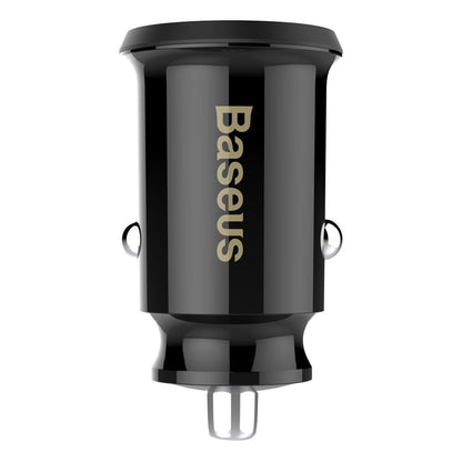 BASEUS Mini car charger for phone 2x USB Grain Car Charger black – image 2