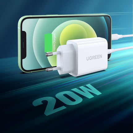 UGREEN USB Power Delivery 3.0 Quick Charge 4.0+ 20W 3A white network charger – image 3