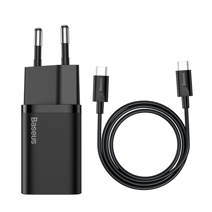 BASEUS Super Si QC PC Power Charger 25W 3A + USB-C cable 1m black