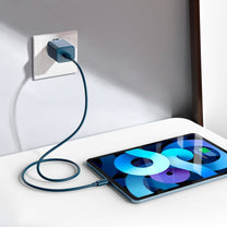 Super Si 1C fast USB-C 20W PD charger + cable for iPhone Lightning 1m blue - Carlat