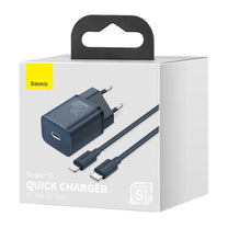 Super Si 1C fast USB-C 20W PD charger + cable for iPhone Lightning 1m blue - Carlat