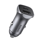 UGREEN USB-C USB 24W Power Delivery Quick Charge car charger grey
