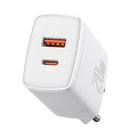 BASEUS Compact USB USB-C 20W 3A PD QC 3.0 white fast charger